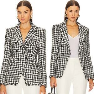 NEW Veronica Beard Miller Dickey Jacket in Black & White Houndstooth Size: 4